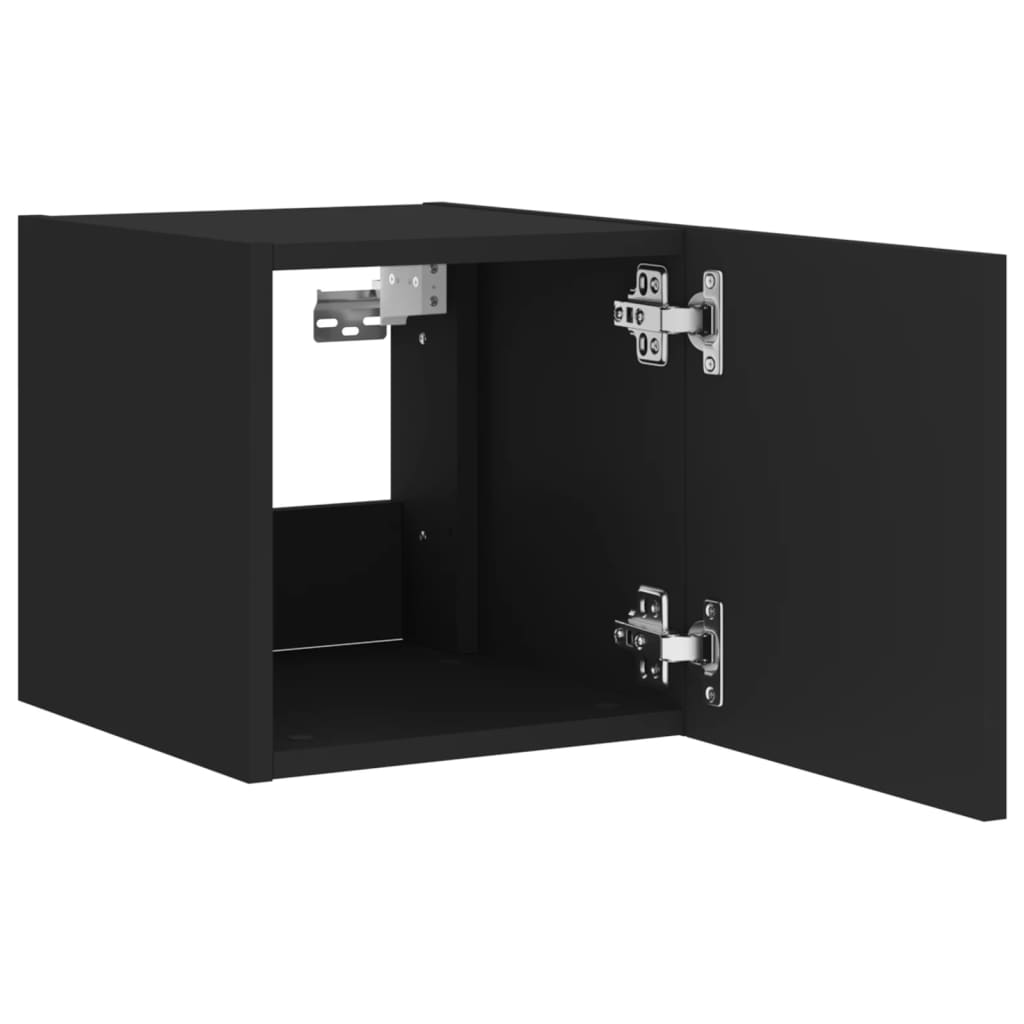 TV-Wandschrank mit LED-Leuchten Schwarz 30,5x35x30 cm