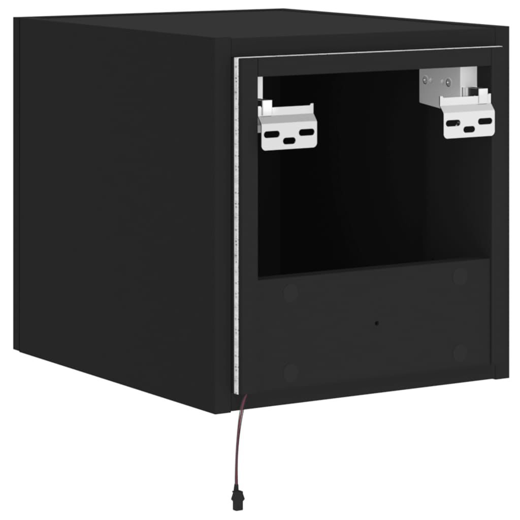 TV-Wandschrank mit LED-Leuchten Schwarz 30,5x35x30 cm