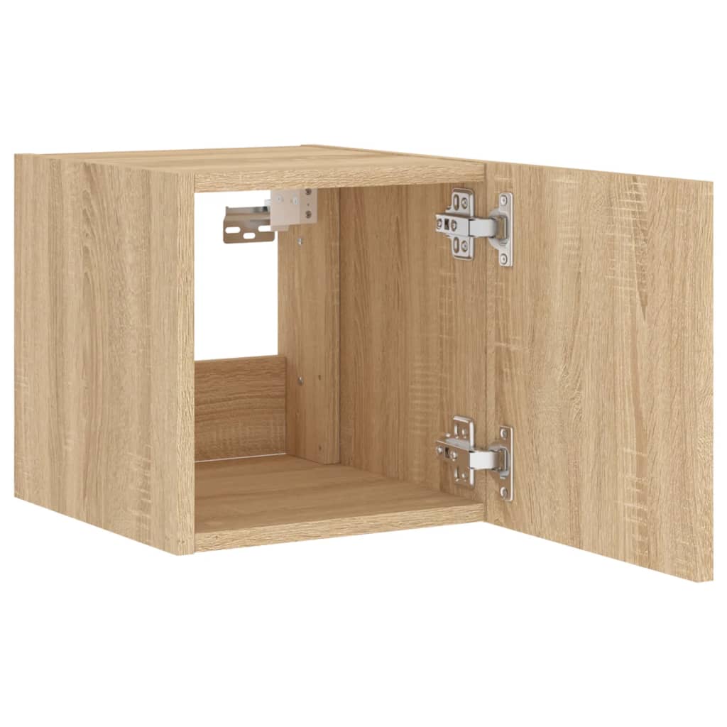 TV-Wandschrank mit LED-Leuchten Sonoma-Eiche 30,5x35x30 cm