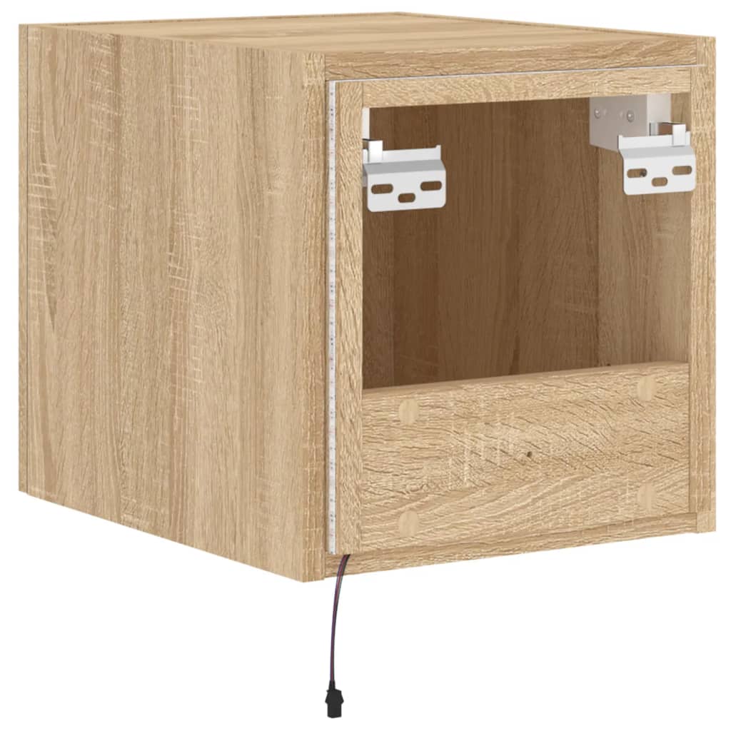 TV-Wandschrank mit LED-Leuchten Sonoma-Eiche 30,5x35x30 cm