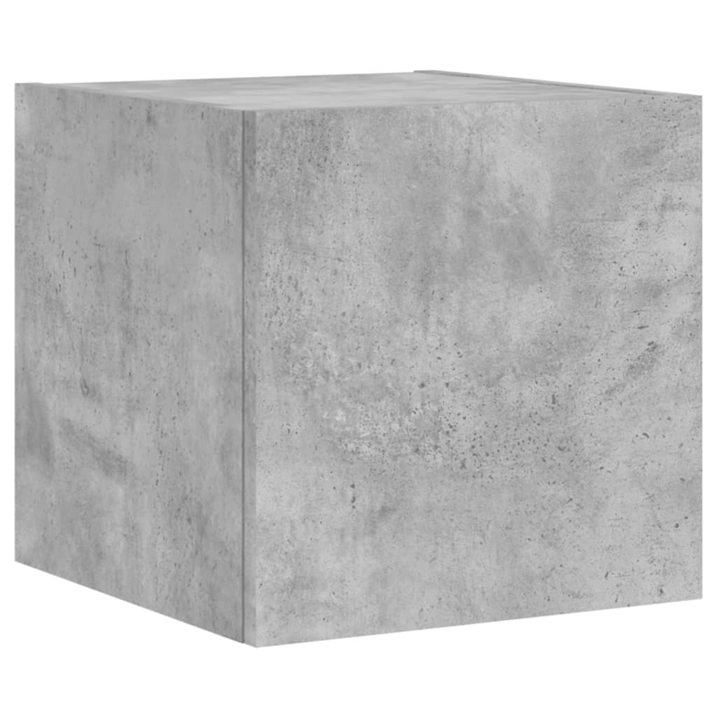 Meubles TV muraux avec lumières LED 2 pièces Gris béton 30,5x35x30 cm.