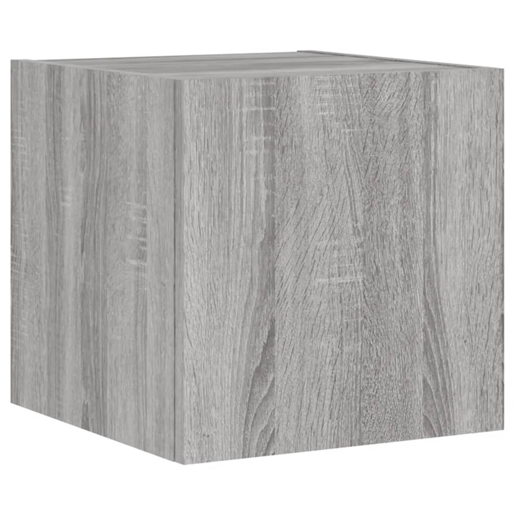 TV-Wandschrank mit LED-Leuchten Grau Sonoma 30,5x35x30 cm