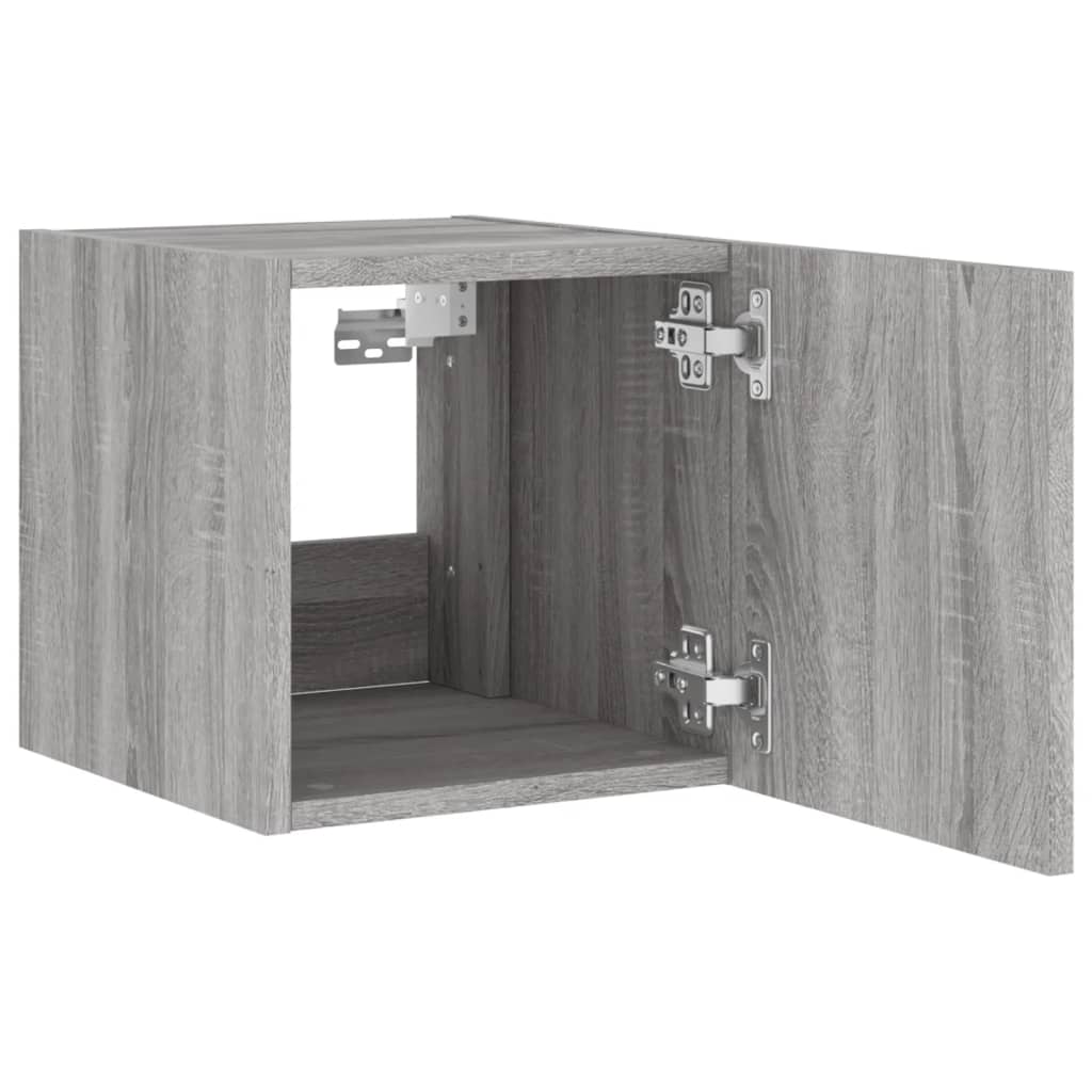 TV-Wandschrank mit LED-Leuchten Grau Sonoma 30,5x35x30 cm