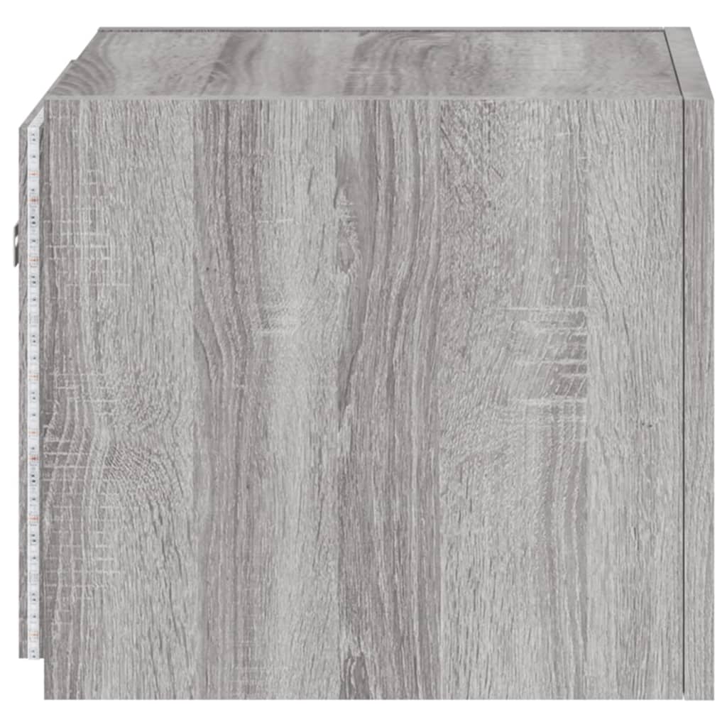 TV-Wandschrank mit LED-Leuchten Grau Sonoma 30,5x35x30 cm