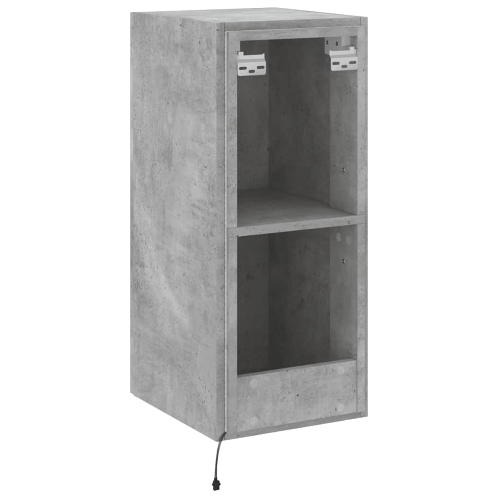 TV-Wandschrank mit LED-Leuchten Betongrau 30,5x35x70 cm