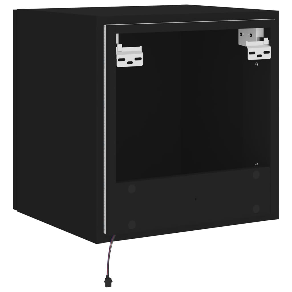 TV-Wandschrank mit LED-Leuchten Schwarz 40,5x35x40 cm