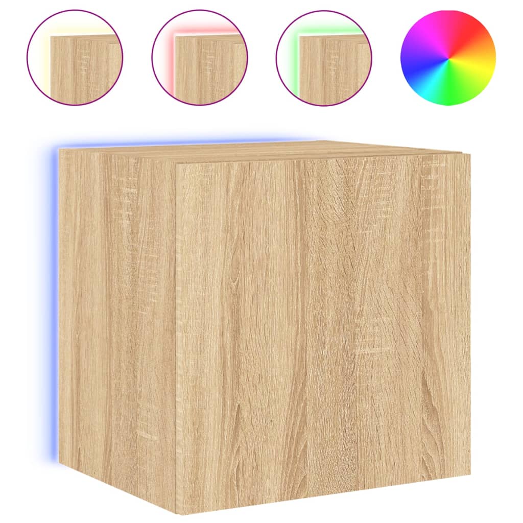 TV-Wandschrank mit LED-Leuchten Sonoma-Eiche 40,5x35x40 cm