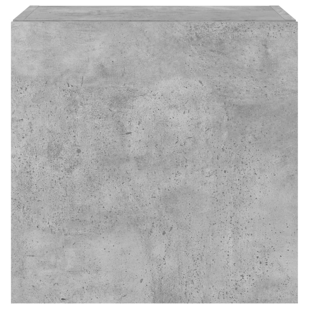 Meubles TV muraux avec lumières LED 2 pièces Gris béton 40,5x35x40 cm.