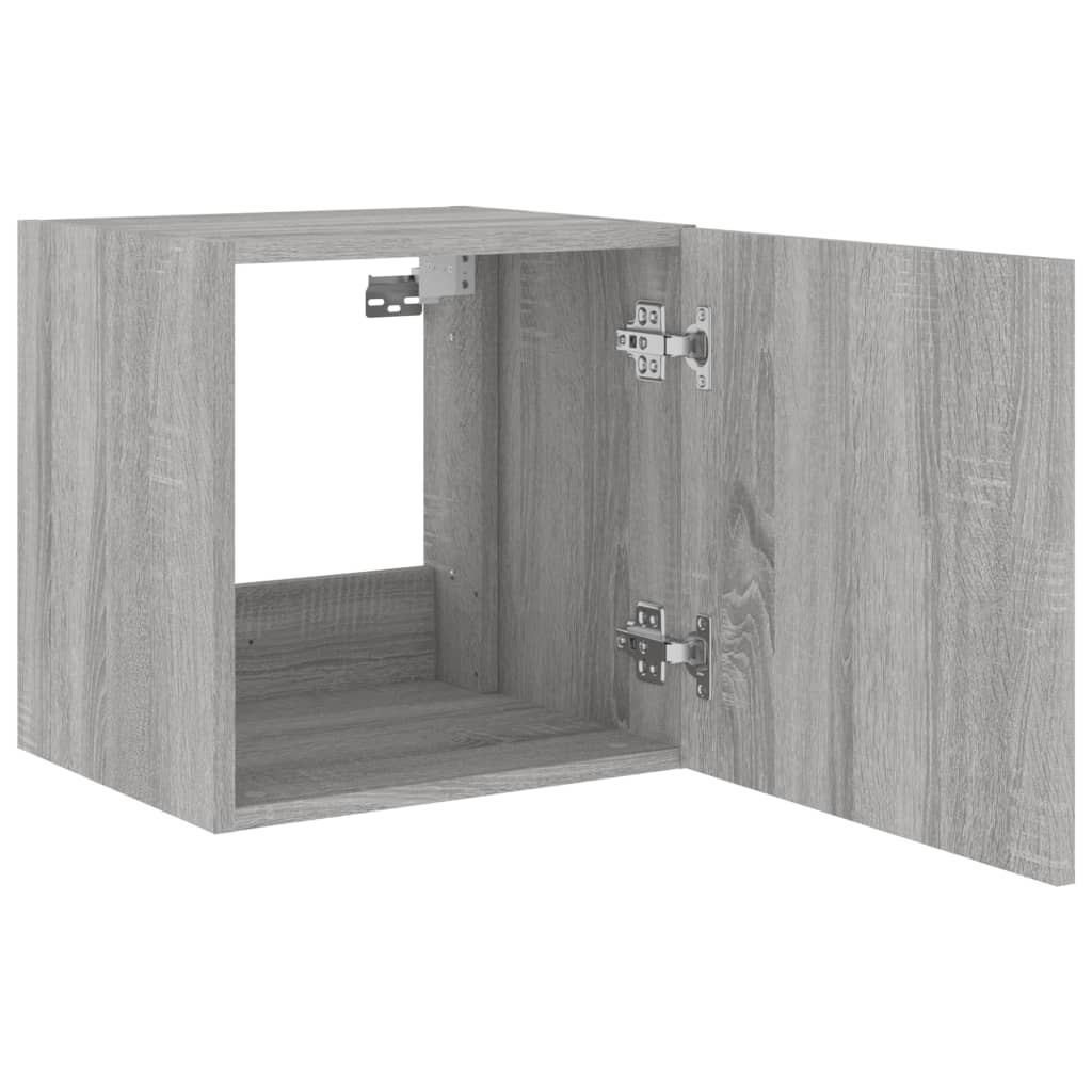 TV-Wandschrank mit LED-Leuchten Grau Sonoma 40,5x35x40 cm