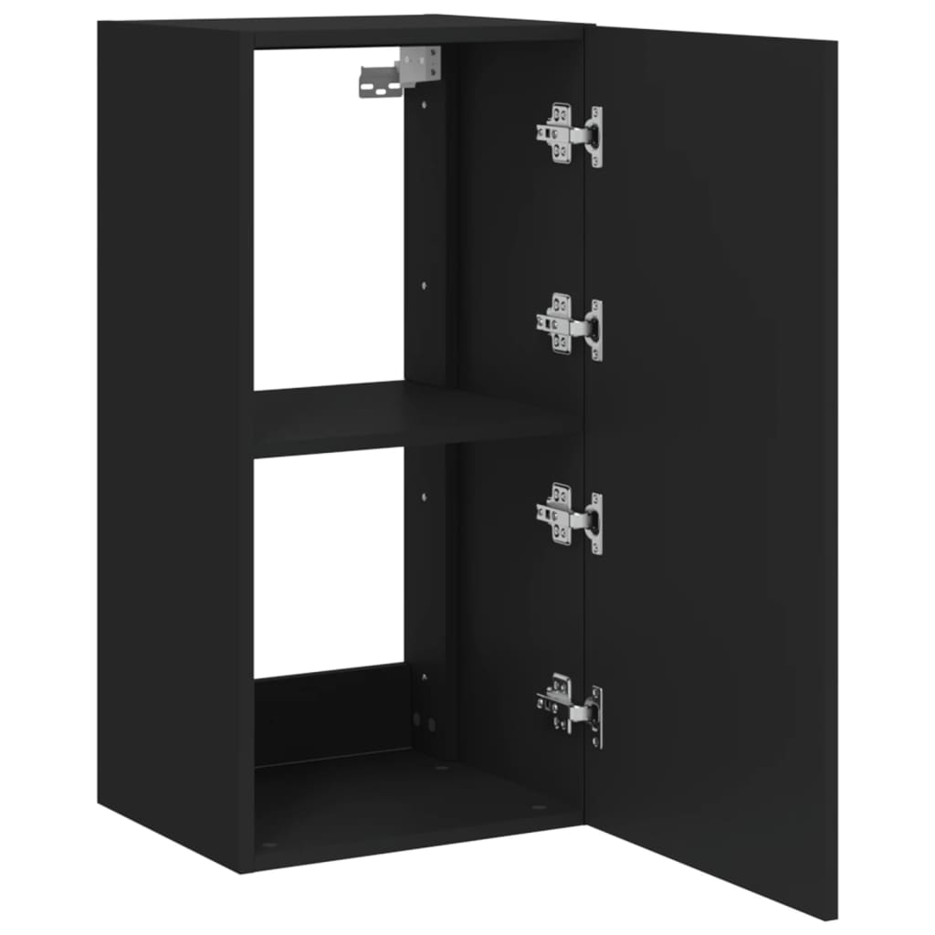 TV-Wandschrank mit LED-Leuchten Schwarz 40,5x35x80 cm