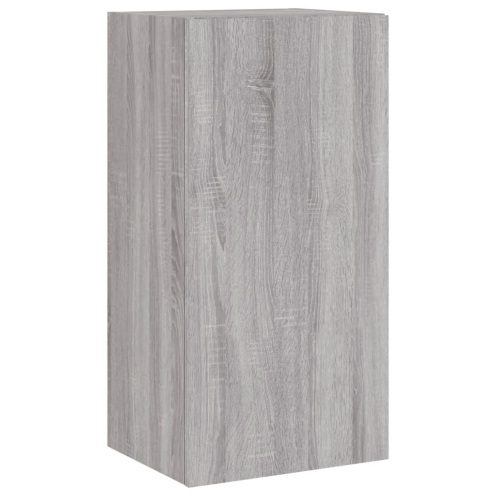 TV-Wandschrank mit LED-Leuchten Grau Sonoma 40,5x35x80 cm