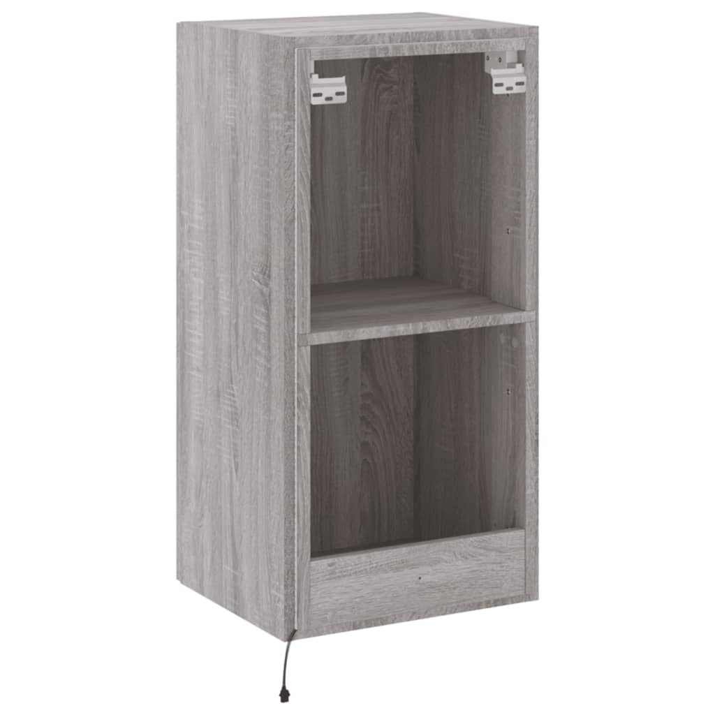 TV-Wandschrank mit LED-Leuchten Grau Sonoma 40,5x35x80 cm