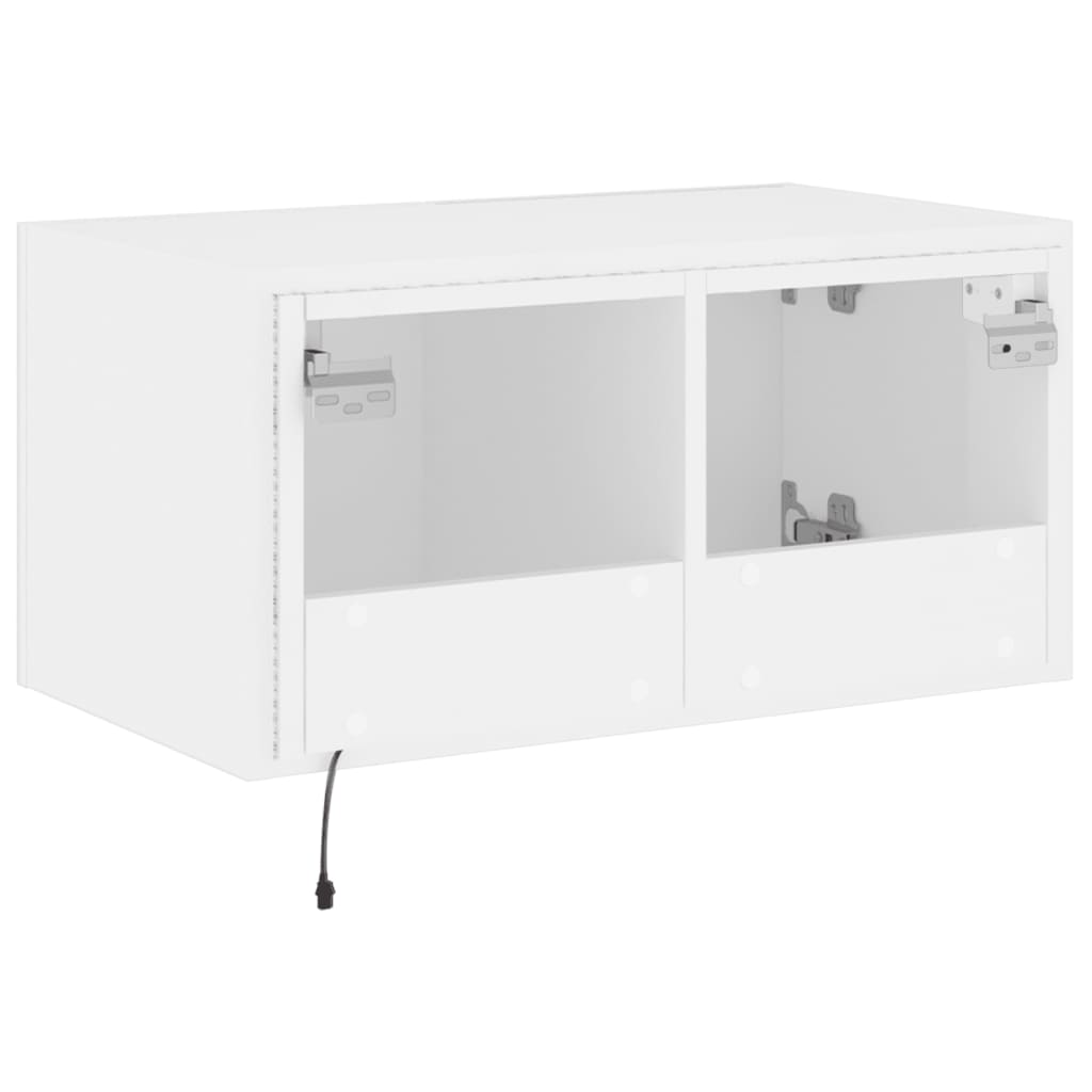 TV-Wandschrank mit LED-Leuchten Weiß 60x35x31 cm