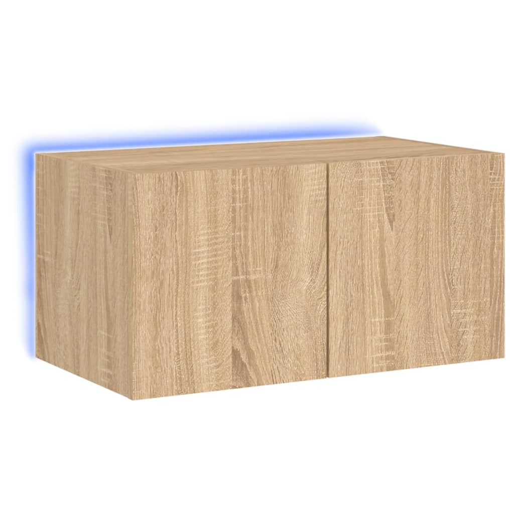 TV-Wandschrank mit LED-Leuchten Sonoma-Eiche 60x35x31 cm