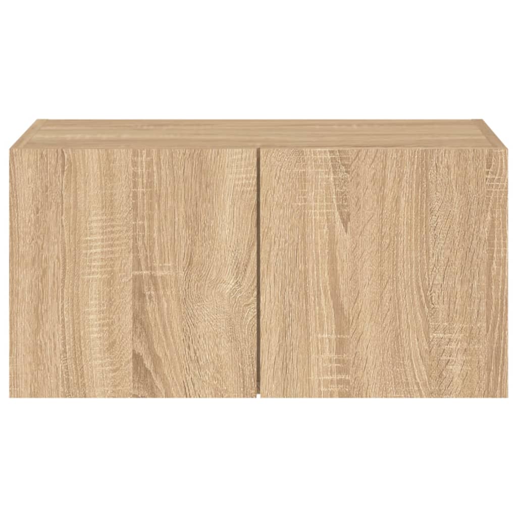 TV-Wandschrank mit LED-Leuchten Sonoma-Eiche 60x35x31 cm