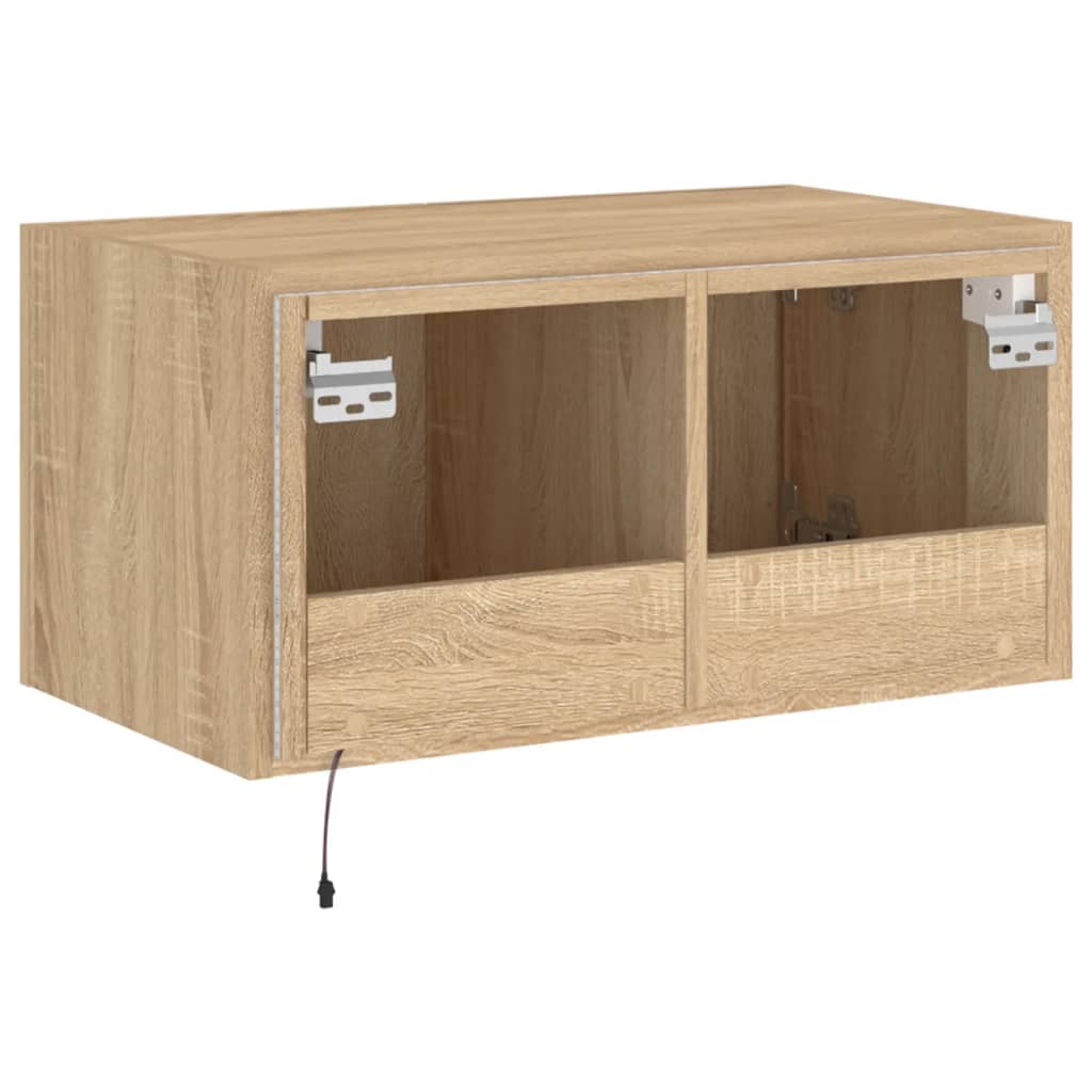 TV-Wandschrank mit LED-Leuchten Sonoma-Eiche 60x35x31 cm