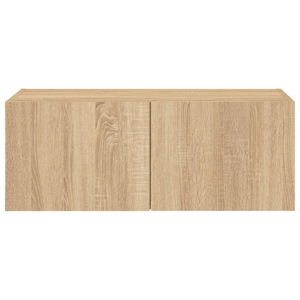 TV-Wandschrank mit LED-Leuchten Sonoma-Eiche 80x35x31 cm