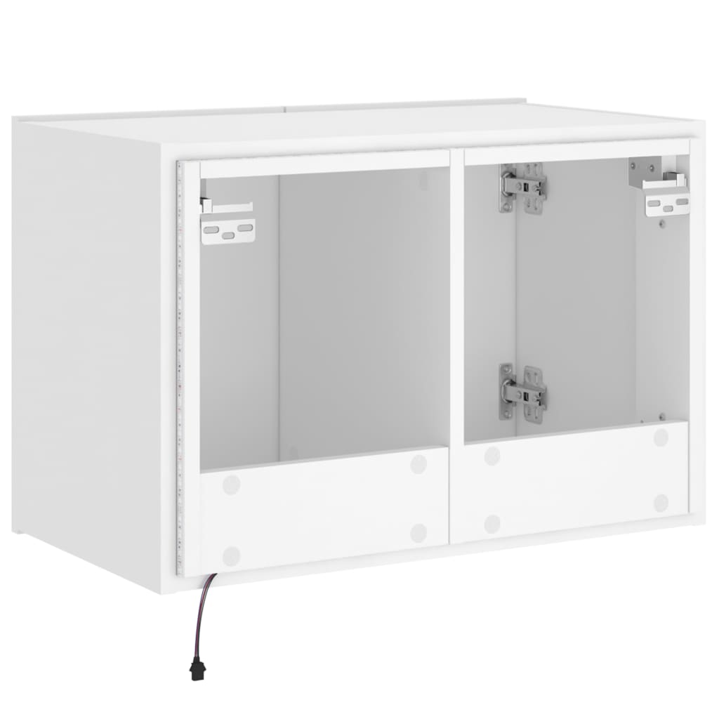 TV-Wandschrank mit LED-Leuchten Weiß 60x35x41 cm