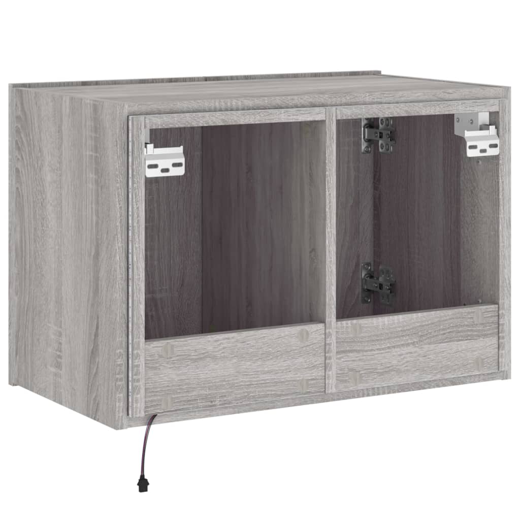 TV-Wandschrank mit LED-Leuchten Grau Sonoma 60x35x41 cm