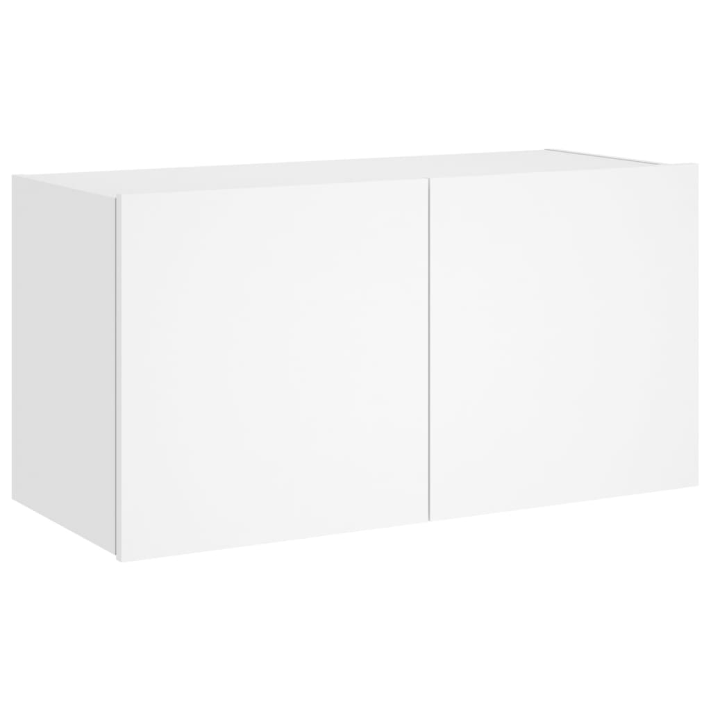 TV-Wandschrank mit LED-Leuchten Weiß 80x35x41 cm