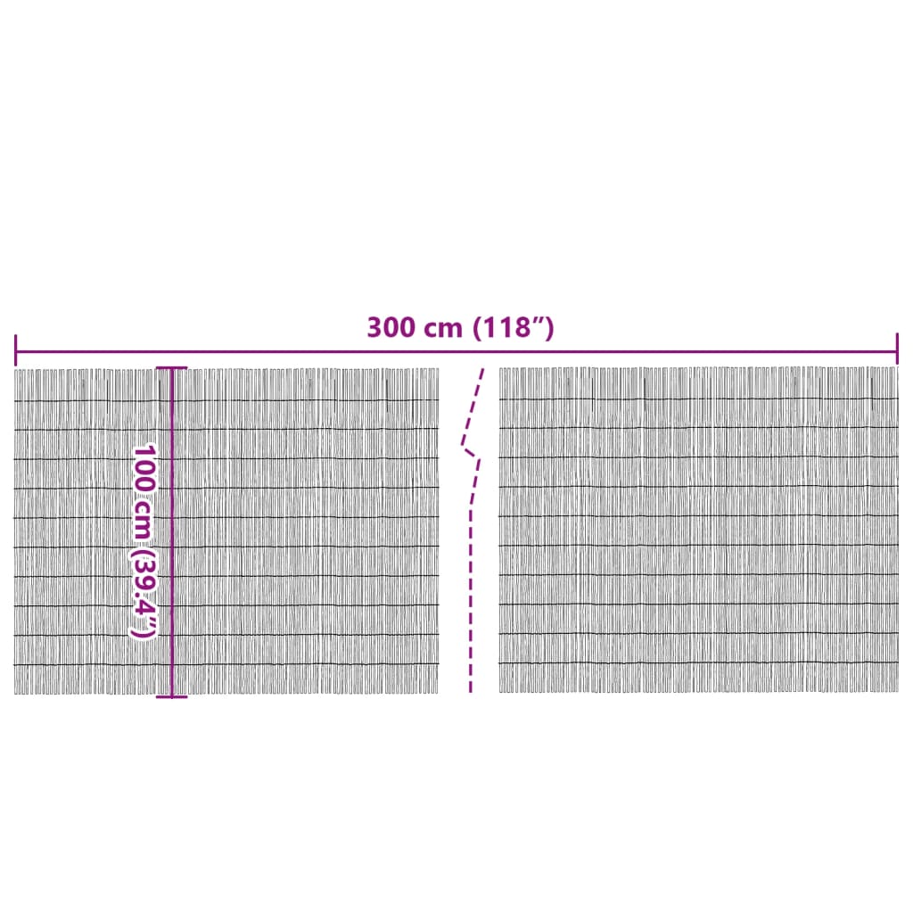 Gartenzaun 300x100 cm Schilf