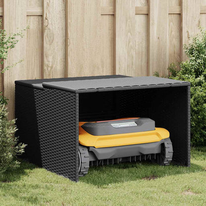 Mähroboter-Garage Schwarz 86x90x52/57 cm Poly Rattan