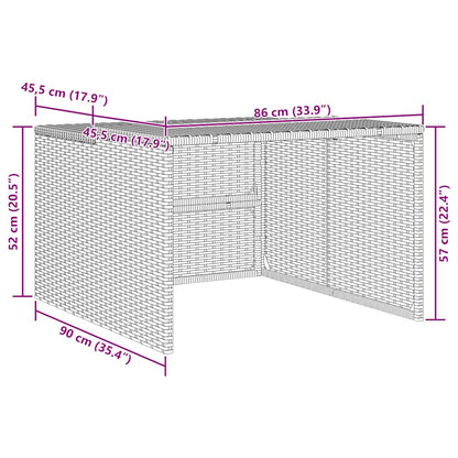 Mähroboter-Garage Braun 86x90x52/57 cm Poly Rattan