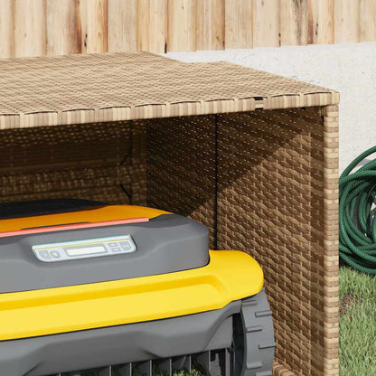 Mähroboter-Garage Beige 86x90x52/57 cm Poly Rattan