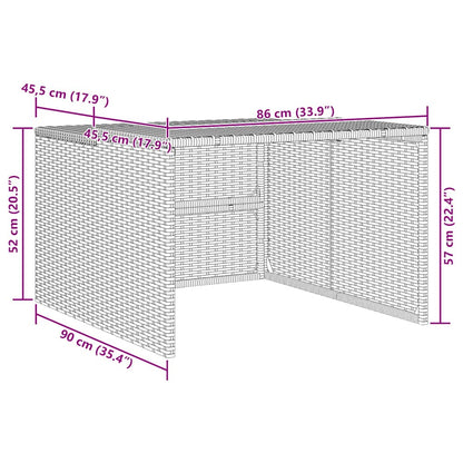 Mähroboter-Garage Beige 86x90x52/57 cm Poly Rattan