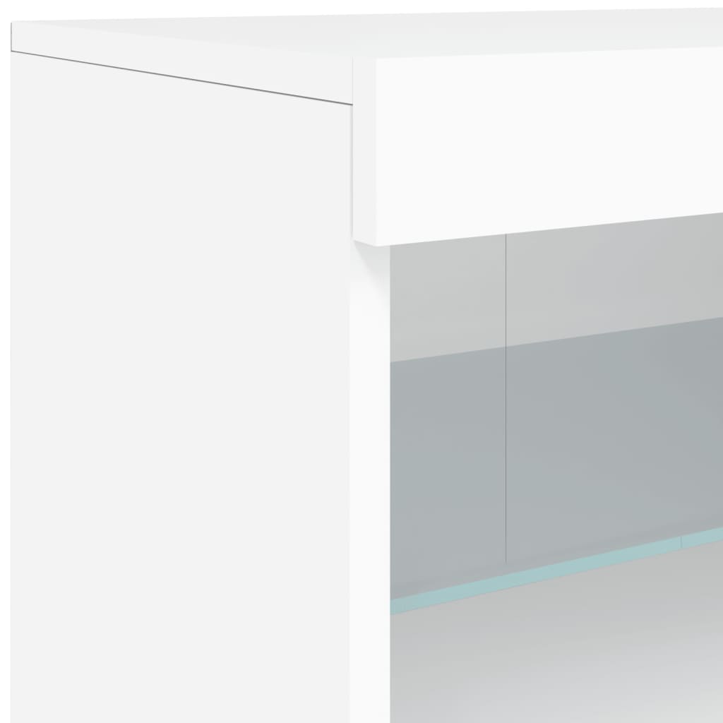 Sideboard mit LED-Leuchten Weiß 162x37x67 cm
