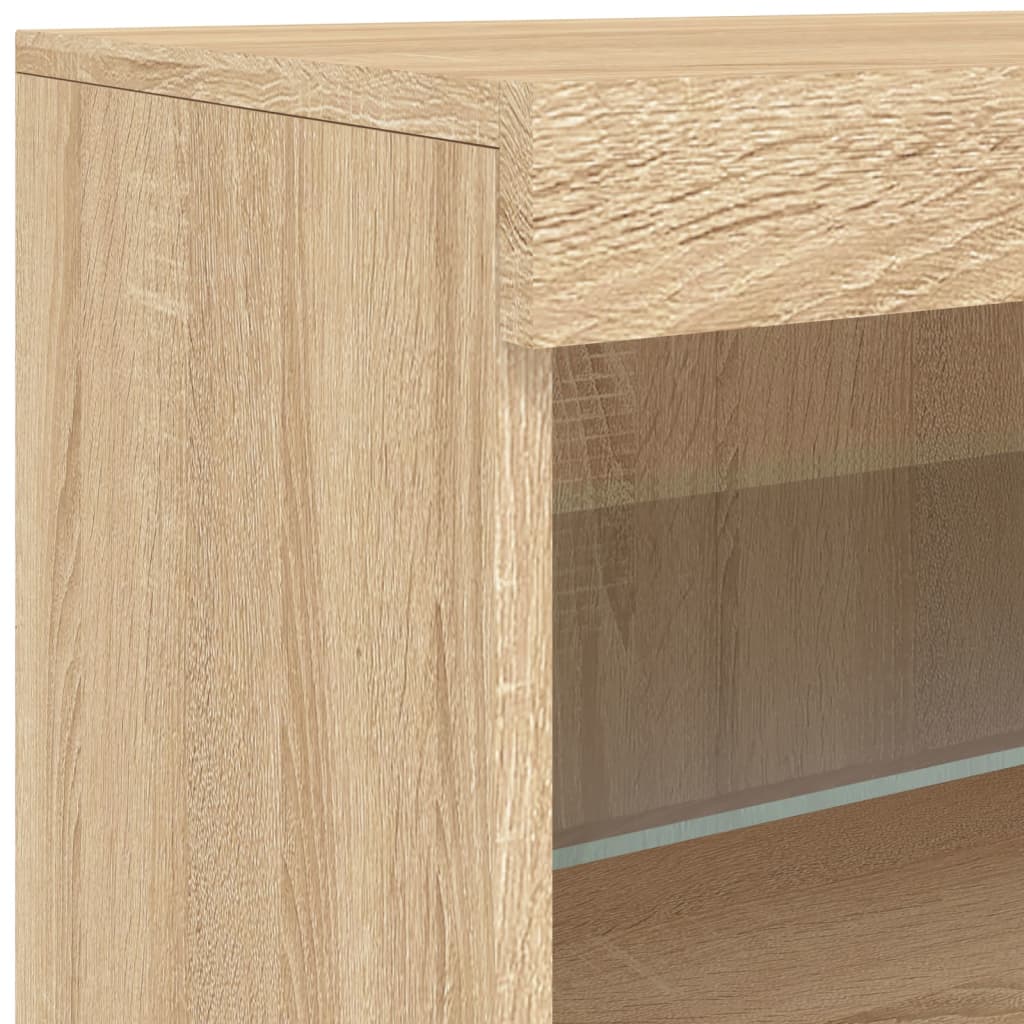 Sideboard mit LED-Leuchten Sonoma-Eiche 181,5x37x67 cm