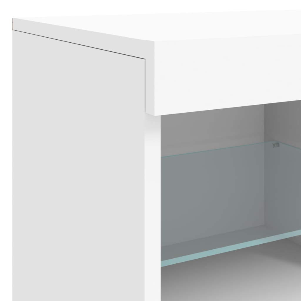 Sideboard mit LED-Leuchten Weiß 202x37x67 cm