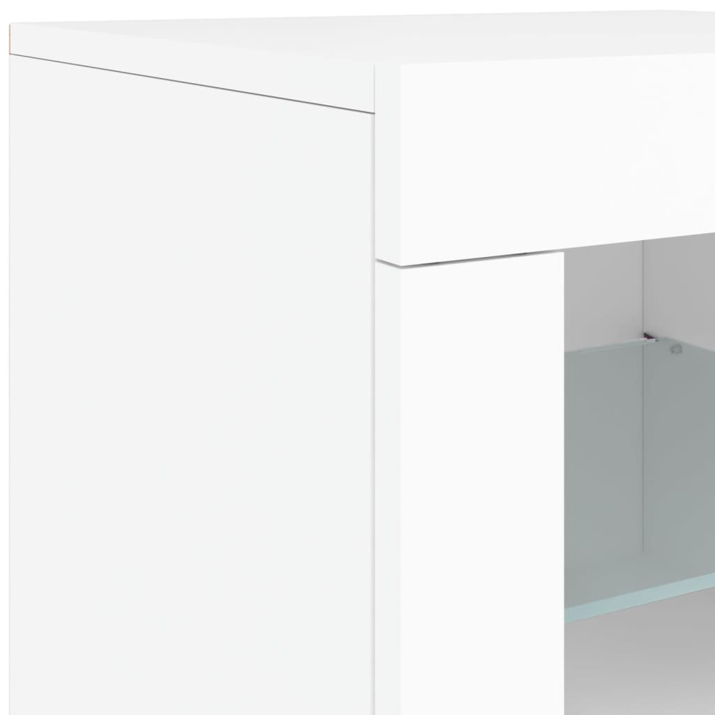 Sideboard mit LED-Leuchten Weiß 202x37x67 cm