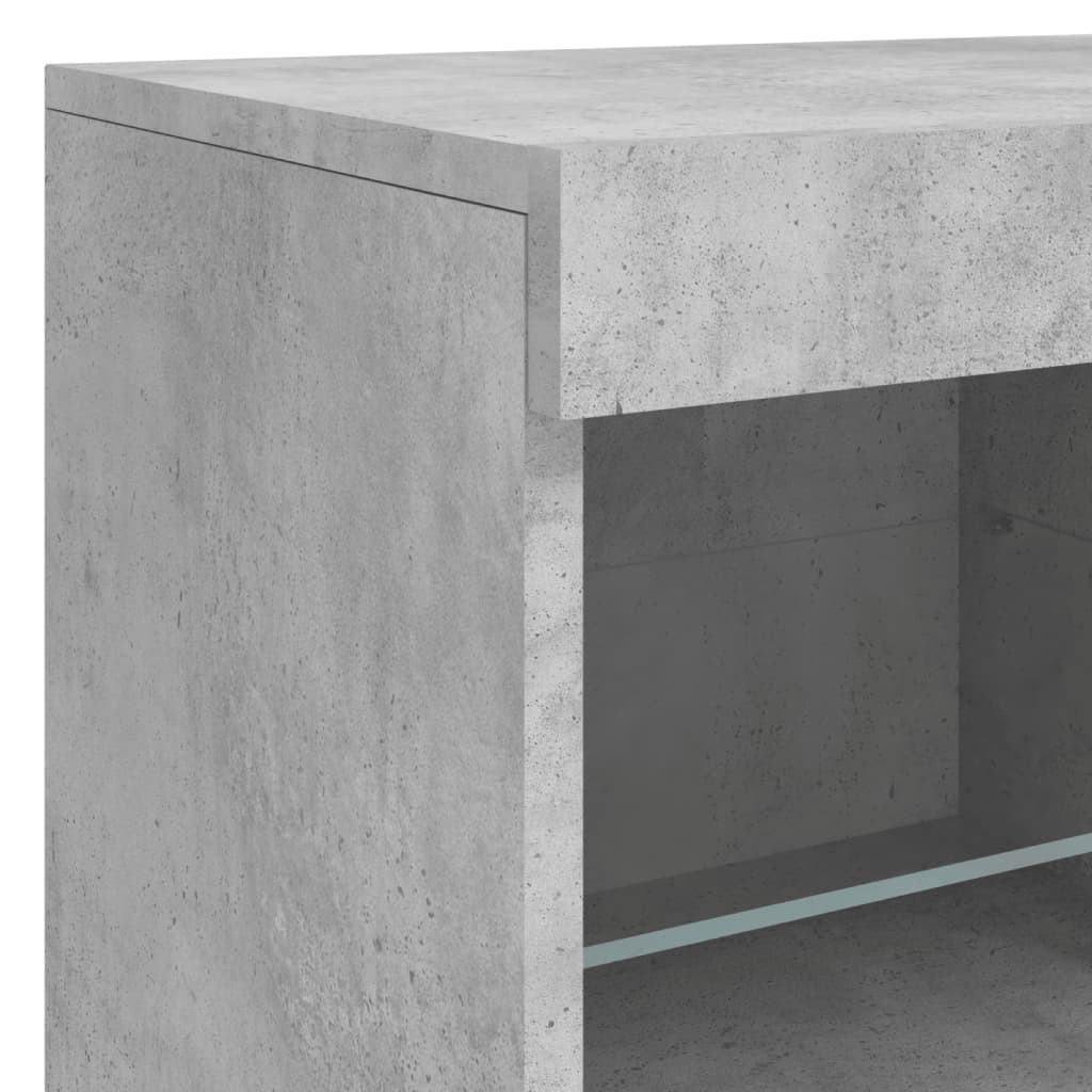 Sideboard mit LED-Leuchten Betongrau 202x37x67 cm