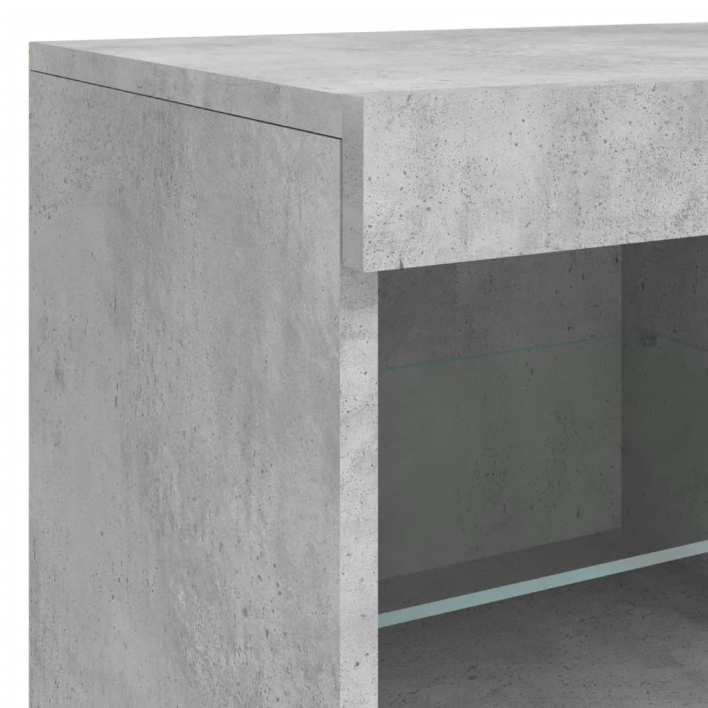 Sideboard mit LED-Leuchten Betongrau 283x37x67 cm
