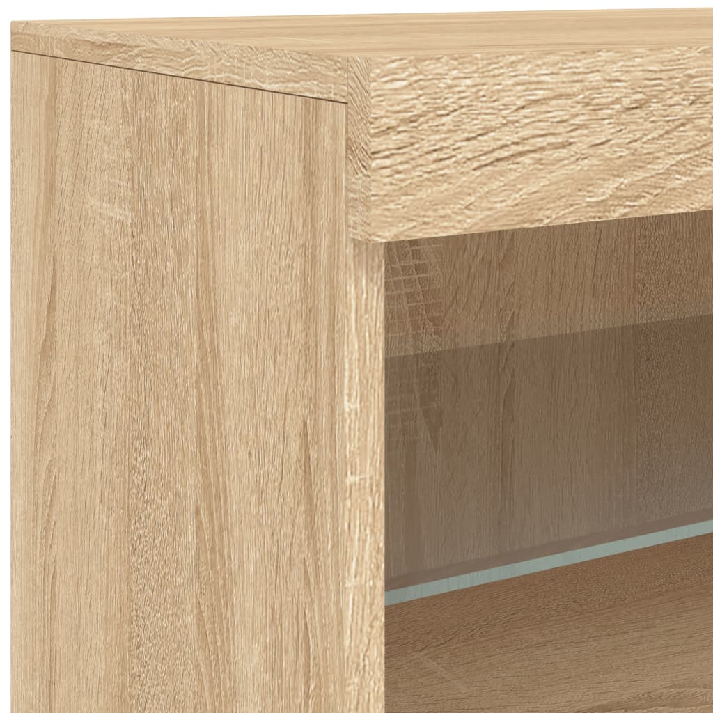 Sideboard mit LED-Leuchten Sonoma-Eiche 283x37x67 cm