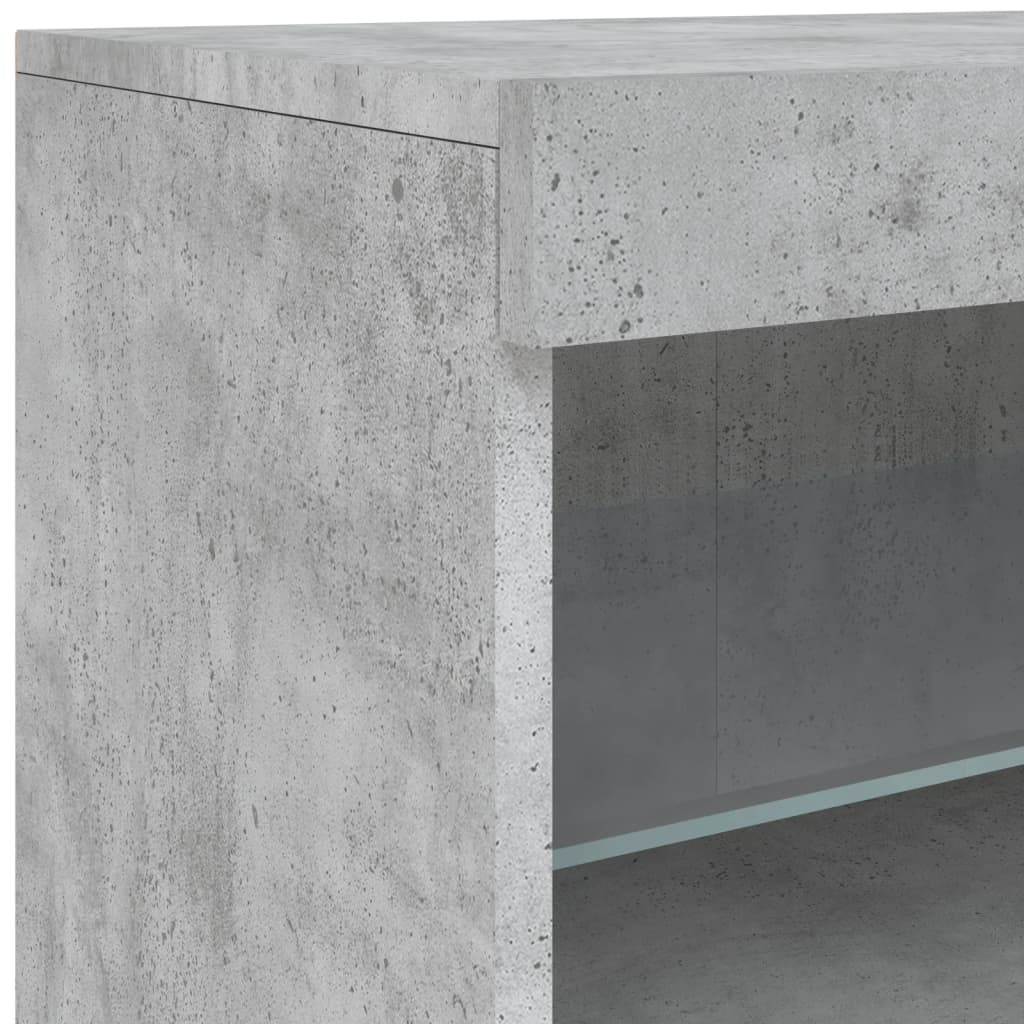 Sideboard mit LED-Leuchten Betongrau 283x37x67 cm