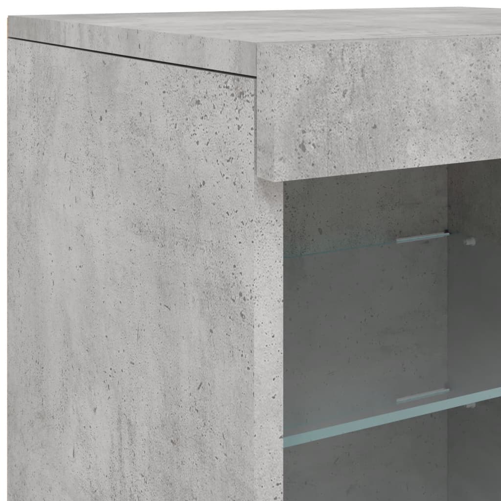 Sideboard mit LED-Leuchten Betongrau 162x37x67 cm