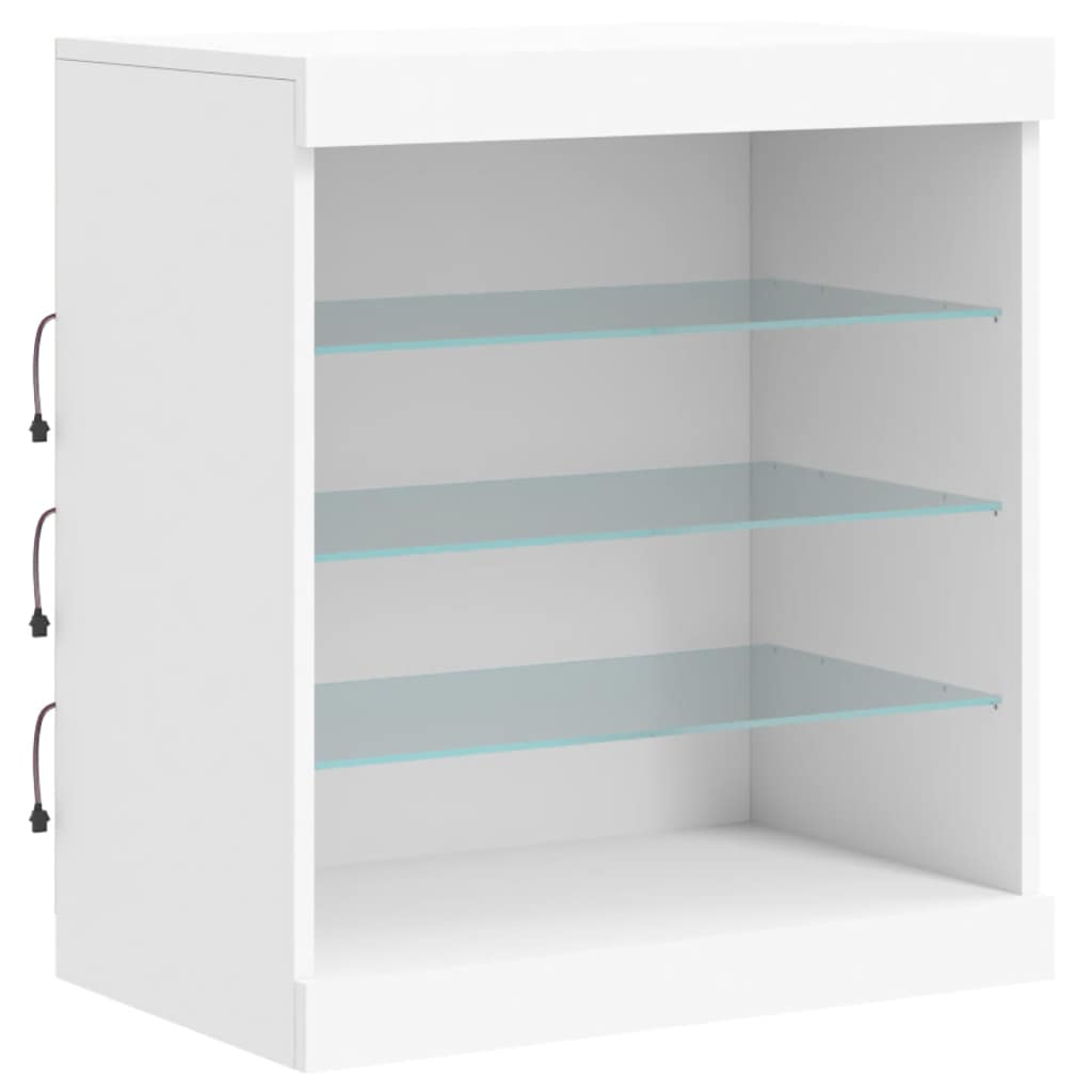 Sideboard mit LED-Leuchten Weiß 181,5x37x67 cm