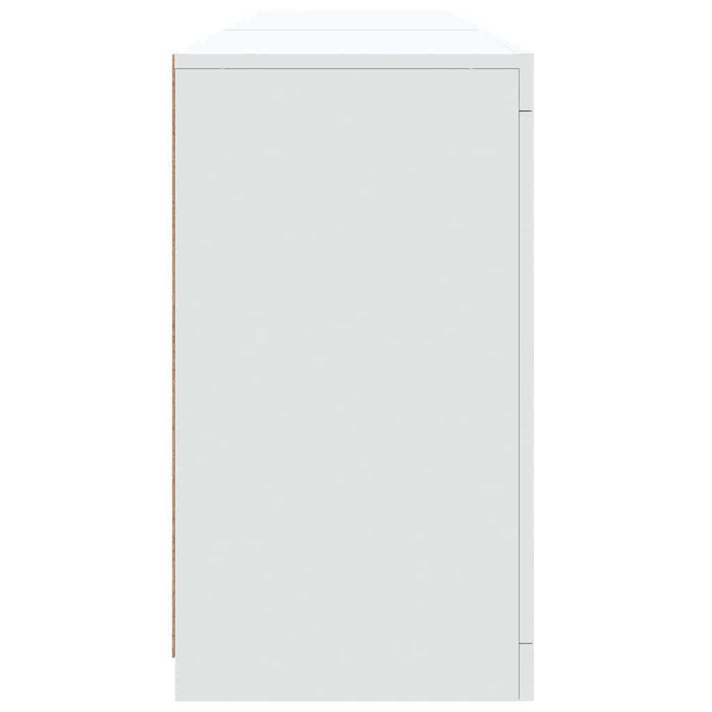 Sideboard mit LED-Leuchten Weiß 181,5x37x67 cm
