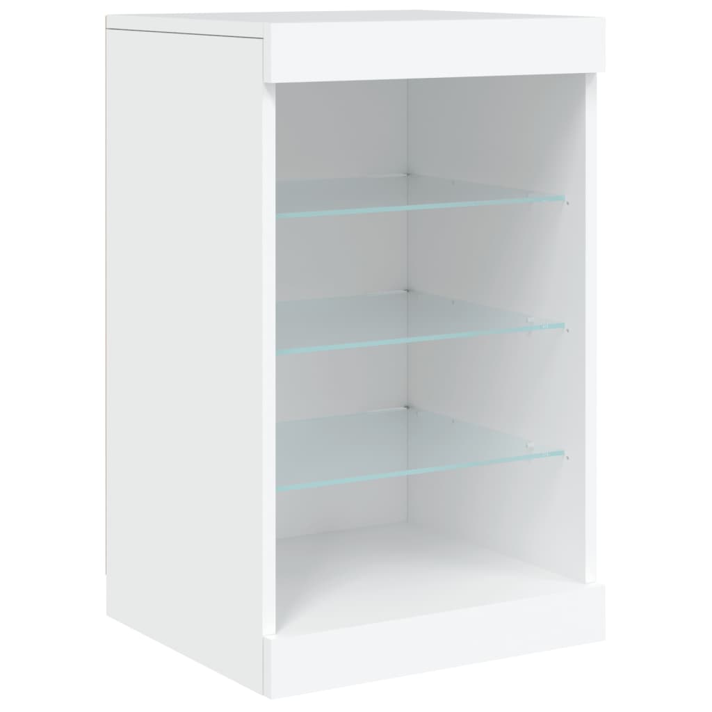 Sideboard mit LED-Leuchten Weiß 164x37x67 cm