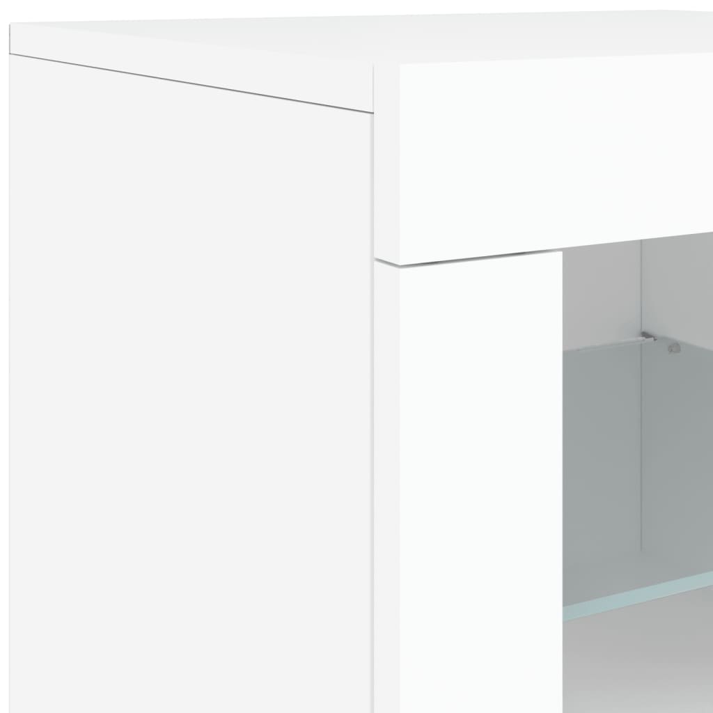 Sideboard mit LED-Leuchten Weiß 164x37x67 cm
