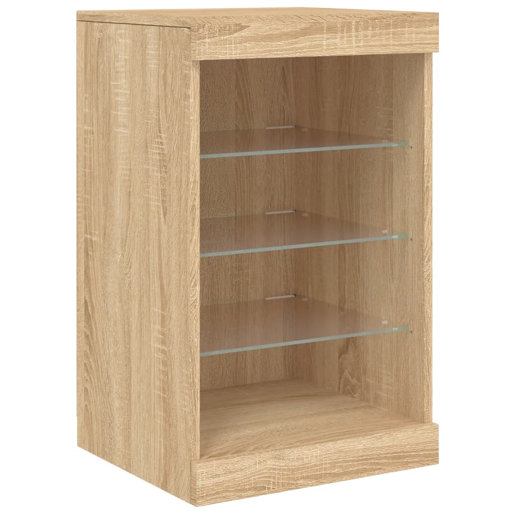 Sideboard mit LED-Leuchten Sonoma-Eiche 164x37x67 cm