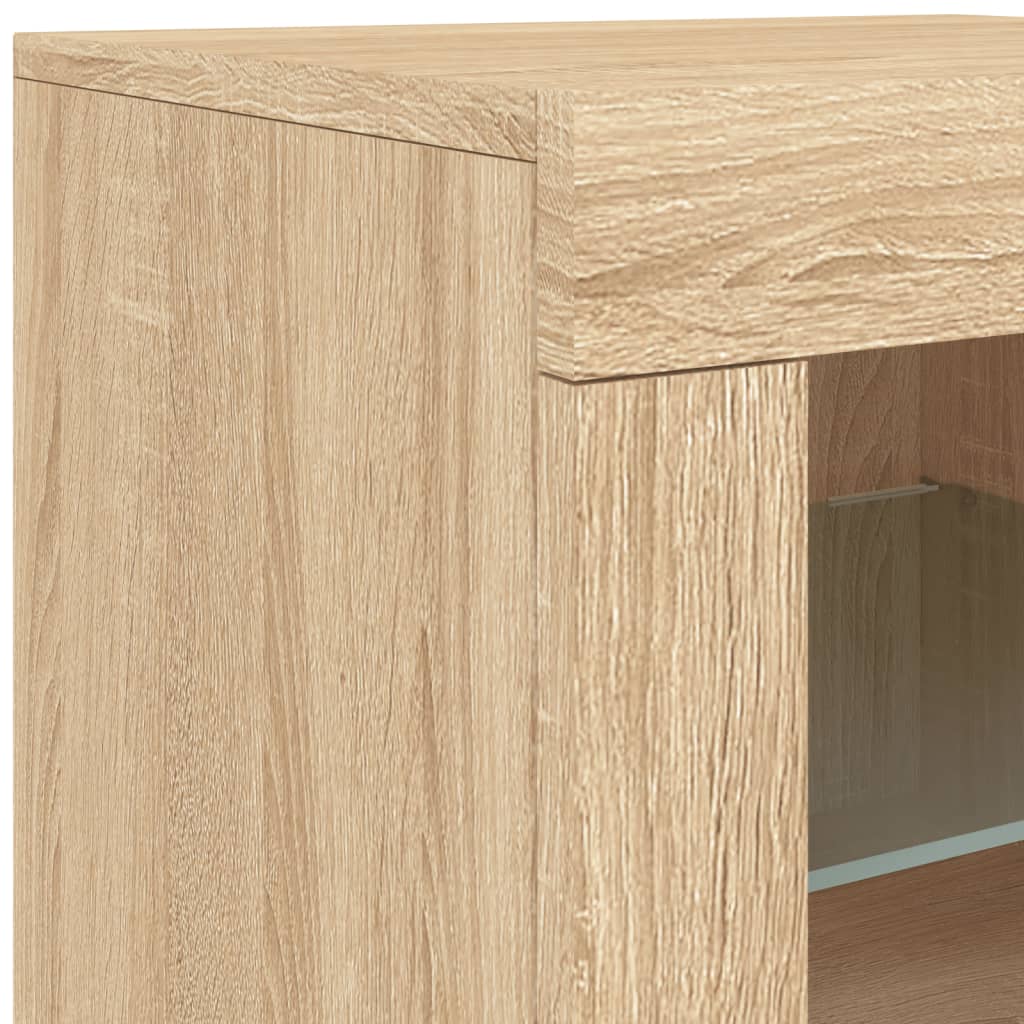 Sideboard mit LED-Leuchten Sonoma-Eiche 164x37x67 cm