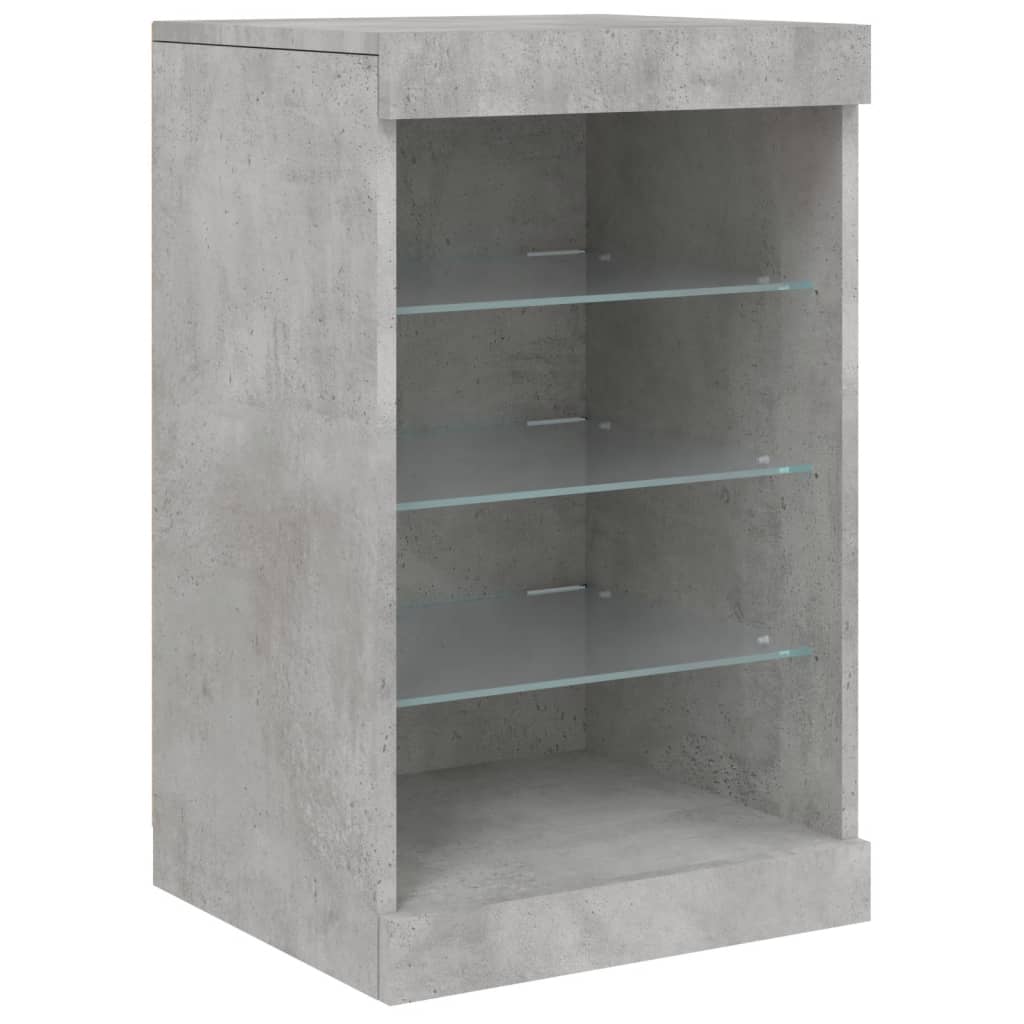 Sideboard mit LED-Leuchten Betongrau 164x37x67 cm