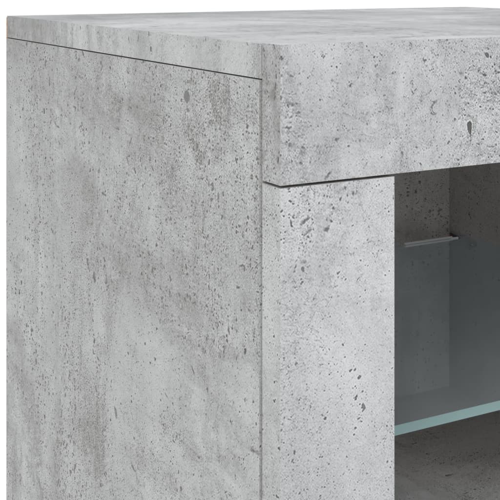 Sideboard mit LED-Leuchten Betongrau 164x37x67 cm