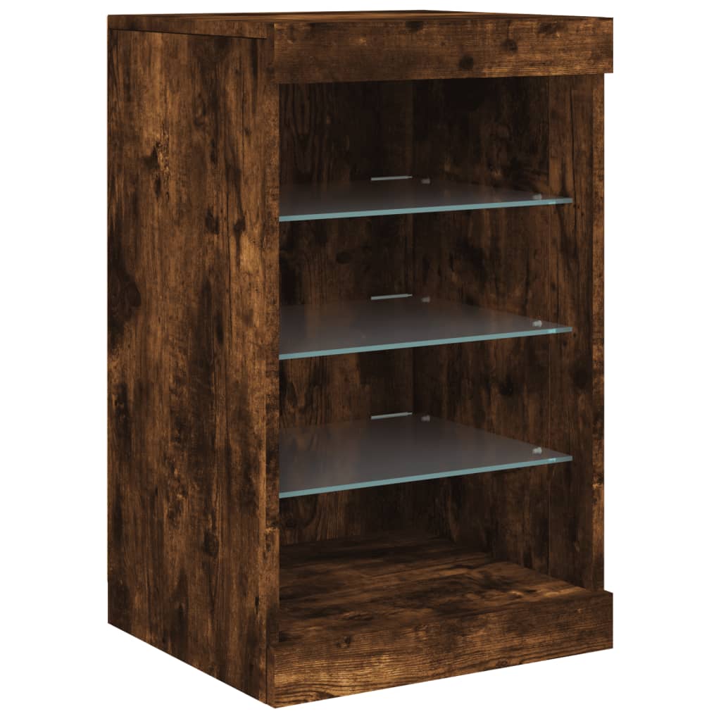 Sideboard mit LED-Leuchten Räuchereiche 164x37x67 cm