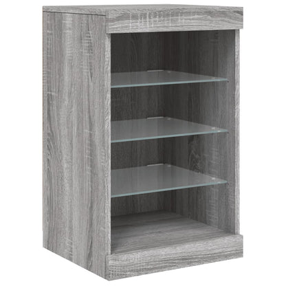 Sideboard mit LED-Leuchten Grau Sonoma 164x37x67 cm
