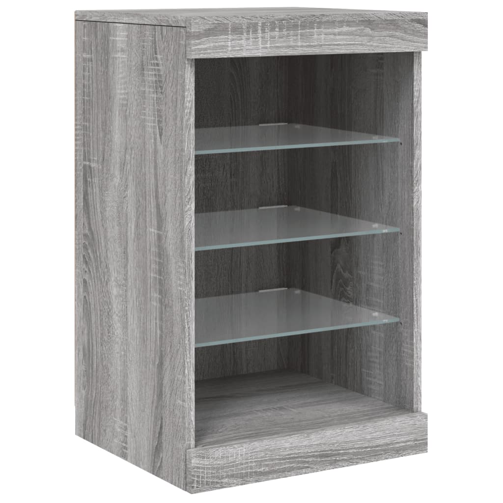Sideboard mit LED-Leuchten Grau Sonoma 164x37x67 cm