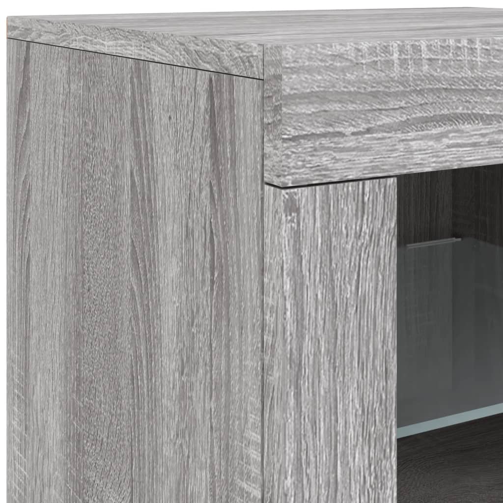 Sideboard mit LED-Leuchten Grau Sonoma 164x37x67 cm